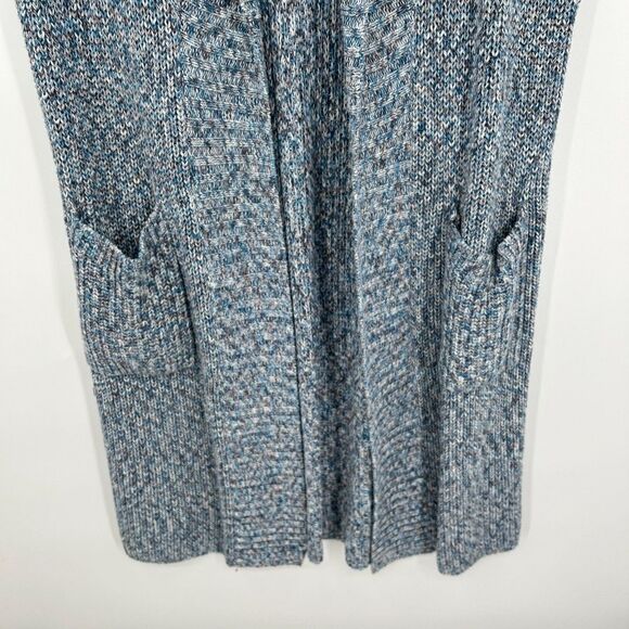 CABI Blue Knit Short Sleeve Duster Open Cardigan Cozy Sweater Size Small - Picture 5 of 7
